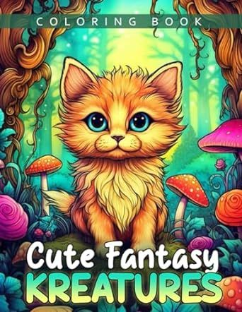 Cute Fantasy Kreatures Coloring Book: Cute Fantasy Kreatures Coloring Book For Adults, Fantasy Coloring Book For Adults Women, Stress Relief and Relaxation, Gifts For Christmas Birthday