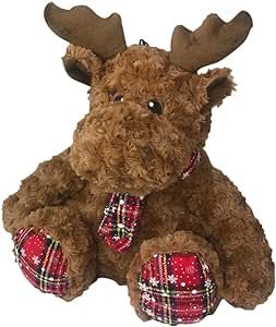 Pet Lou Holiday Plush Dog and Cat Toys, Animal Collections, with Multi-Squeaks and Crinkle Paper (Brown, 15-Inch CHR Reindeer), one Size - 14""" (19172)