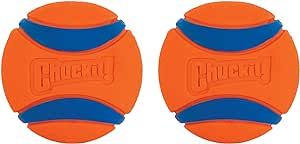 Chuckit! Ultra Ball Dog Toy, Medium (2.5 Inch Diameter) Pack of 2, for breeds 20-60 lbs